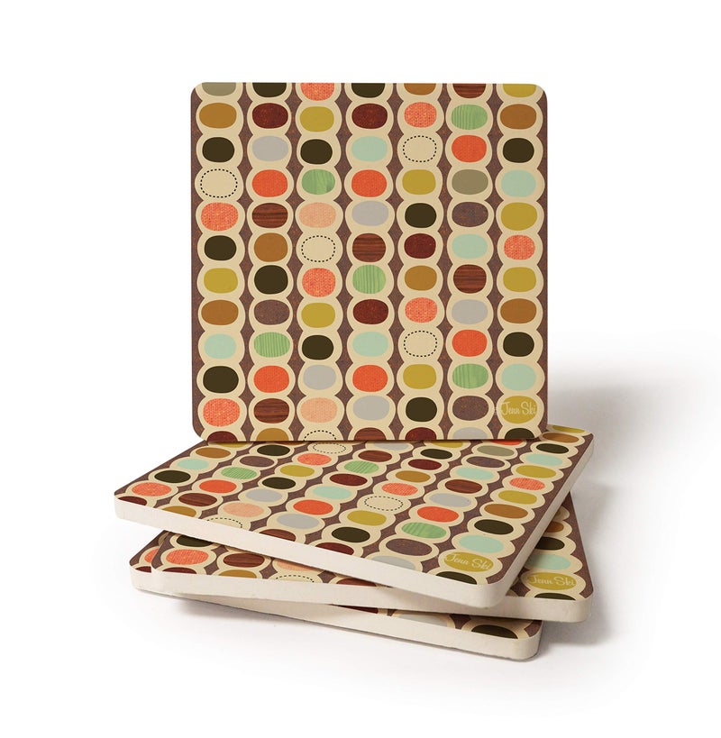 CoasterStone Mid Century Modern Bead Pattern Drink Coasters - Image 1